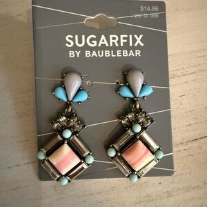 BaubleBar Pink and Blue Geometric Earrings